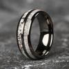 Fashion 8mm Deer Antler Black Titanium Steel Rings For Men Women Nature Forest Elk Antler Wedding Ring Men Wedding Band