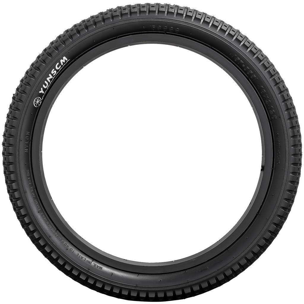 YunSCM Set of 2 Bicycle Folding Tires Tubes with 32mm Schrader Suitable for 18x2.125 Tires, 18x2.125 57-355 + 18x1.75/2.125 Valves, 18-inch 2.125