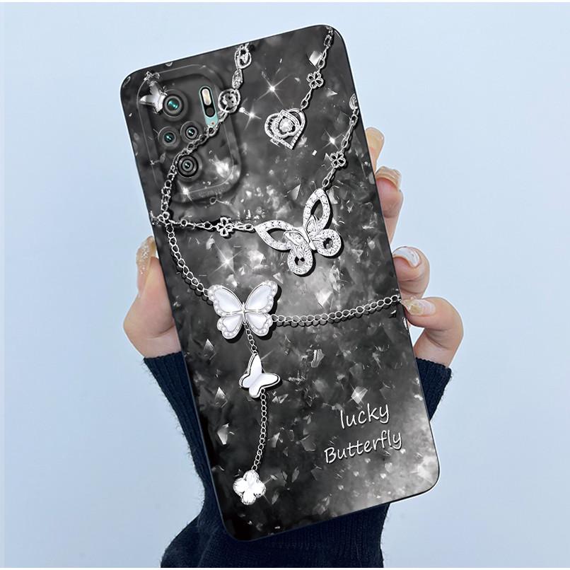 Чехол для телефона Xiaomi Poco M5s Чехол PocoM5s Модный Простой Бабочка Цветочный Мягкий Жидкий Силикон Чехол Для Poco M 5s Fundas