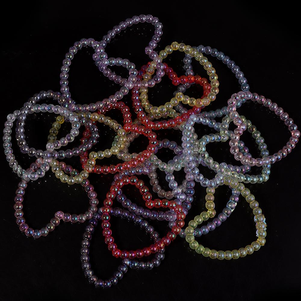 20pcs/lot Colored Heart Round Hollow Beads Loose Spacer Acrylic Beads For Jewelry Making DIY Charms Bracelet Earring Accessories