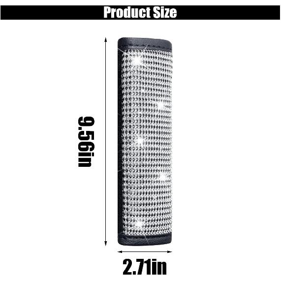 2PCS Bling автомобильные накладки на ремни безопасности, чехлы на ремни безопасности со стразами для женщин, накладка на ремень безопасности автомобиля с хрустальным бриллиантом, салон автомобиля