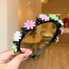 Korean Double Bangs Hairpin Hairband Colorful Flower Kids Teeth Headband  Hair Accessories
