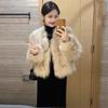 Роскошное пальто из искусственного меха женское зимнее теплое куртка Высокое качество Модная верхняя одежда Элегантное пальто