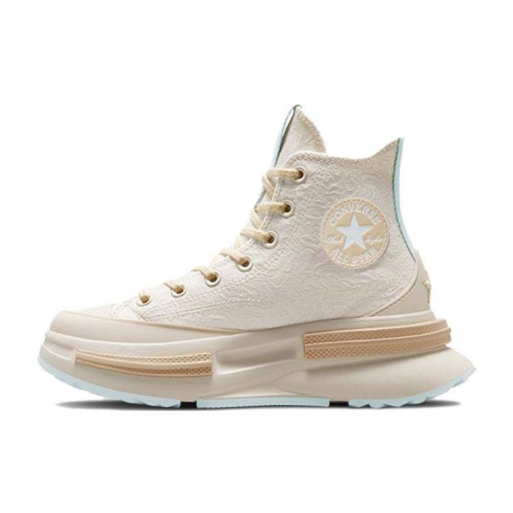 Converse Высокие кеды унисекс Run Star Legacy CX Platform с жаккардовым верхом в виде завихрений, холщовые, бежевые A03507C