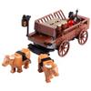 MOC The Middle Ages Human Child Cattle Cart Carriage Scene Assembling Building Blocks Toys