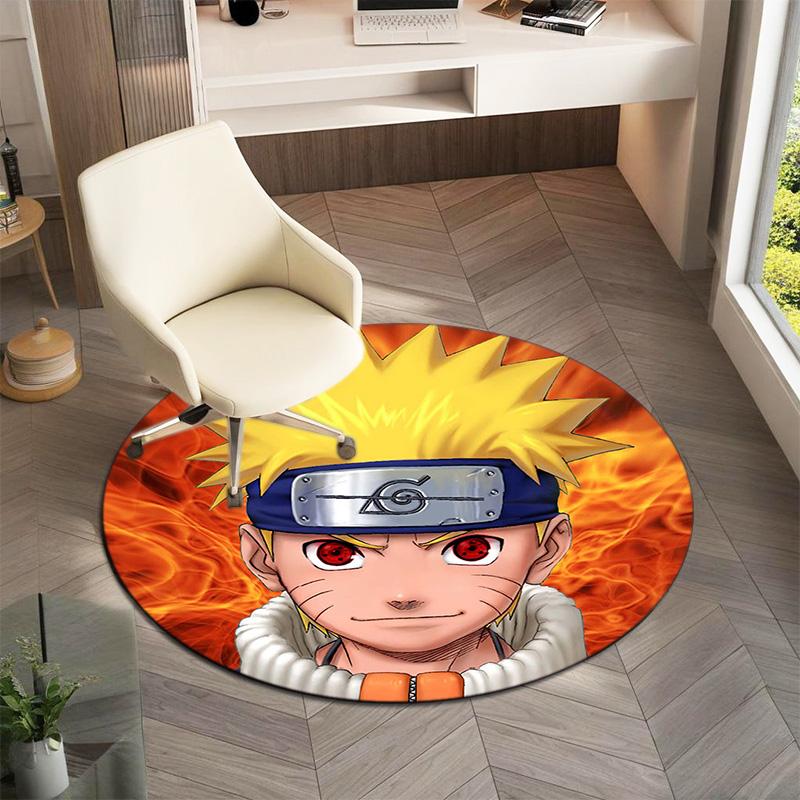 Famous cartoon NARUTO protagonist Uzumaki Naruto round carpet soft home decoration anti-slip door mat outdoor picnic mat carpet M1