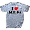 Смешные футболки с надписью «I Love MILFs Heart» с рисунком из хлопка в уличном стиле с коротким рукавом, подарки на день рождения, летняя футболка в мужском стиле