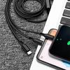 Три в одном USB-кабель для быстрой зарядки C-типа Micro IOS Multi Charger Cable Нейлоновый плетеный кабель
