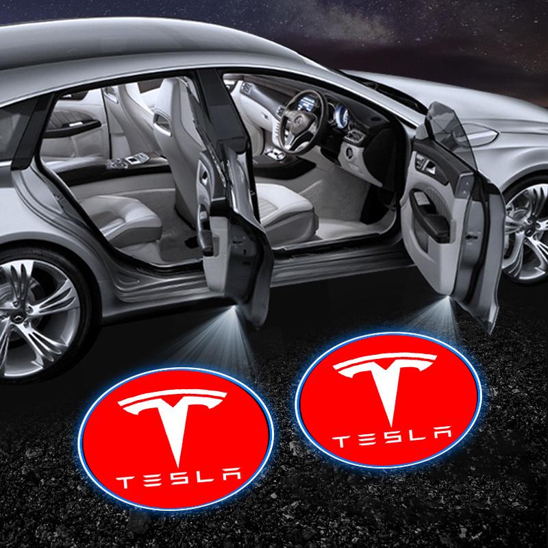 2 шт. Эмблема двери автомобиля Свет Светодиодная приветственная лампа Беспроводной лазерный проектор Для Tesla Model S Model X Model Y Cybertruck Model 3 Model Y
