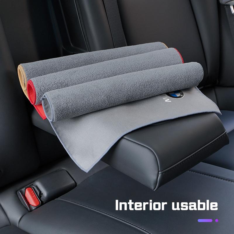 Microfiber Car Cleaning Towel Wash Rag For BMW X1X2 X3 X5 X4 X6 X7 1 3 5 6 7 Series E60 E90 G30 G20 I7 Wash Cloth Cleaning Tools