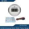 ELING 52mm Water Temp Gauge Temperature Meter 40-120℃ with Red Backlight for Motorcycle Car Boat Yacht Universal 12V 24V