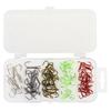 165pcs High Carbon Steel Barbed Treble Hooks Connector Circle Set Assorted Sizes 2# 4# 6# 8#10# Triple Fishing Hook with Storage Box