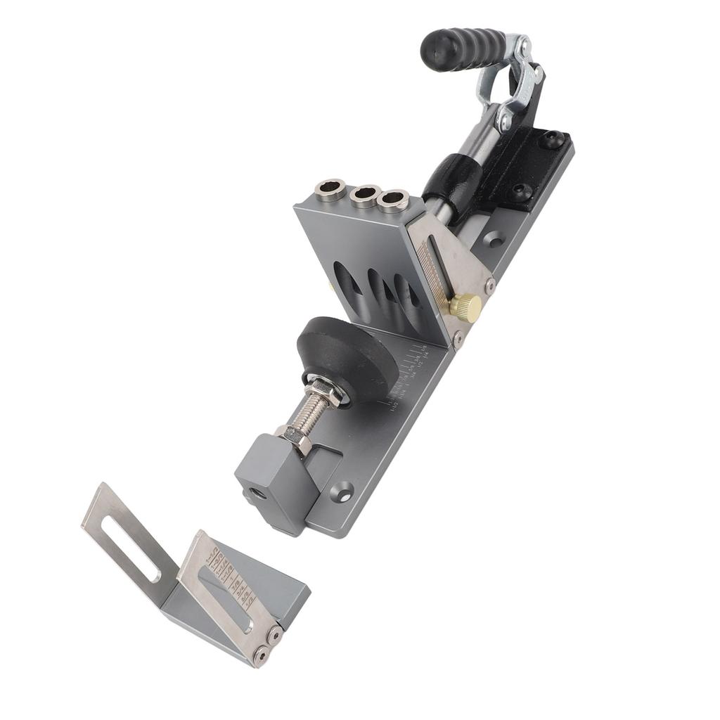 Pocket Hole Jig Kit Pocket Screw Jig Accurate Easy Adjust Aluminium Alloy Woodworking Tool with Step Drill Wrench for
