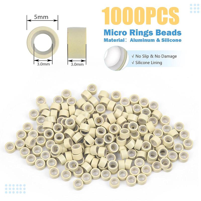 DIY Tool Pliers for Links Opener and Removal with 1000 Pcs Silicone Micro Ring links Beads Micro Links Hair Extensions Kit Hair