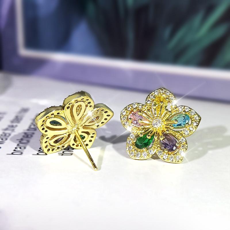 Серьги-гвоздики с натуральным топазом, серебро 925 пробы, иглы, изысканные бриллианты, бизутерия, серебро 925 пробы, ювелирные изделия, серьги Aros Mujer Oreja
