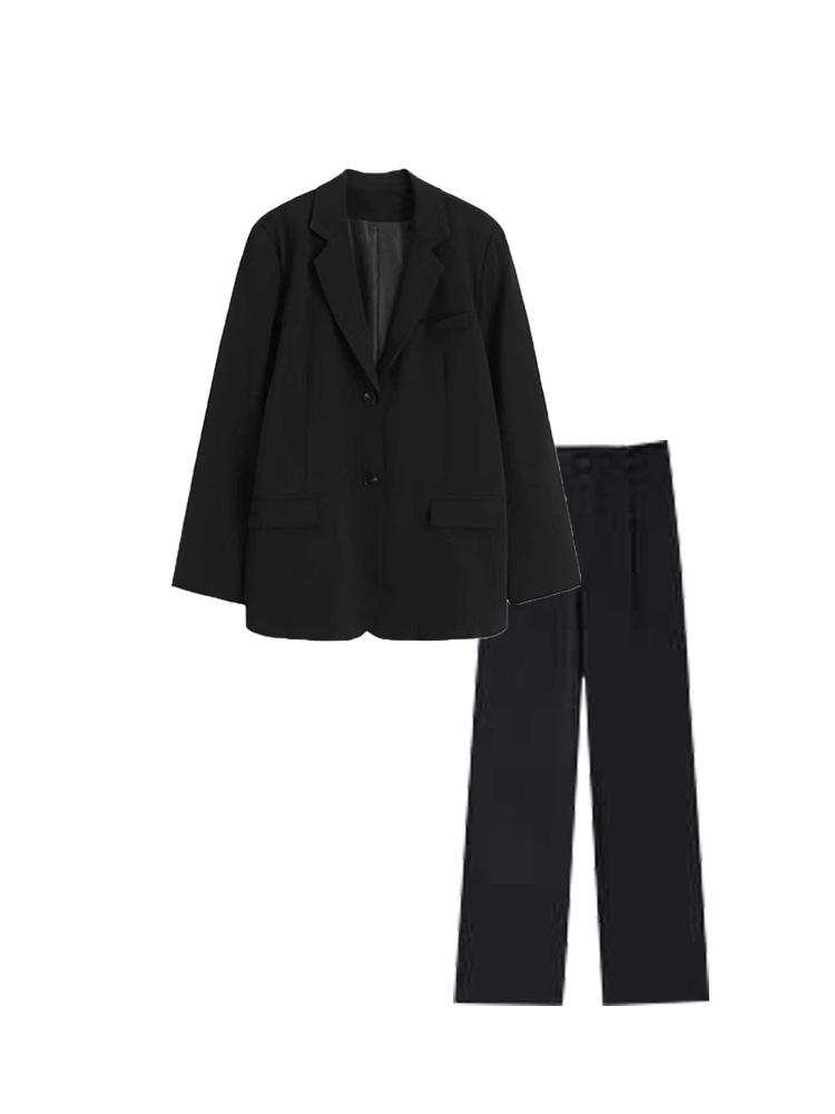 Комплект женского профессионального костюма: Формальная одежда для студентов и преподавателей - Черный пиджак свободного кроя