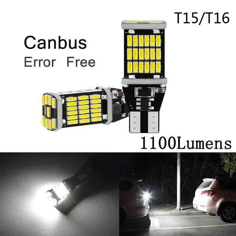 1 шт. T16 T15 45SMD 921 912 W16W Светодиодные лампы Canbus без ошибок Задний ход 1100 люмен 4014 KTY