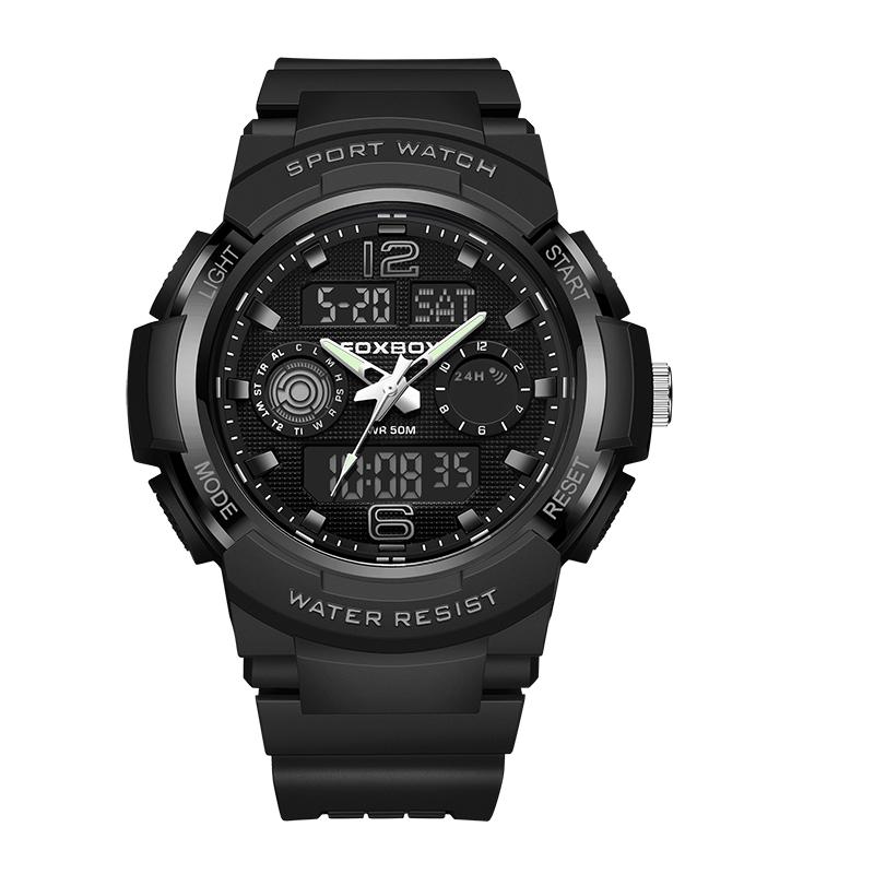 FOXBOX Fashion Men Watch Sport Casual Luminous Waterproof Dual Display Men's Digital Watch