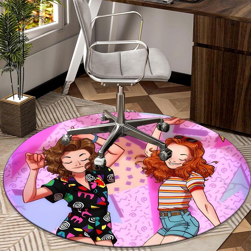 Adventure Friends round carpet Chair cushion Round Entryway Rug, Soft Round Rugs for Living Room, Bedroom, Circle Carpet decor gifts