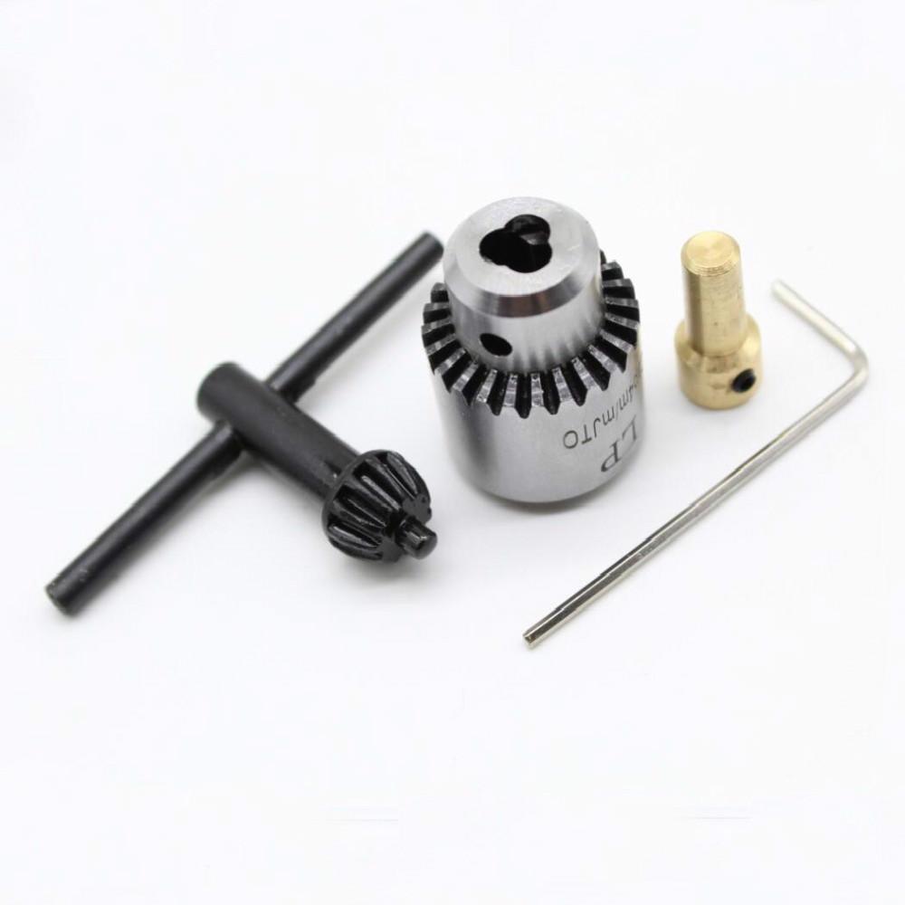 Микромоторный сверлильный патрон, диапазон зажима 0,3-4 мм, конический мини-сверлильный патрон с ключом патрона, 3,17 мм, латунный вал электродвигателя