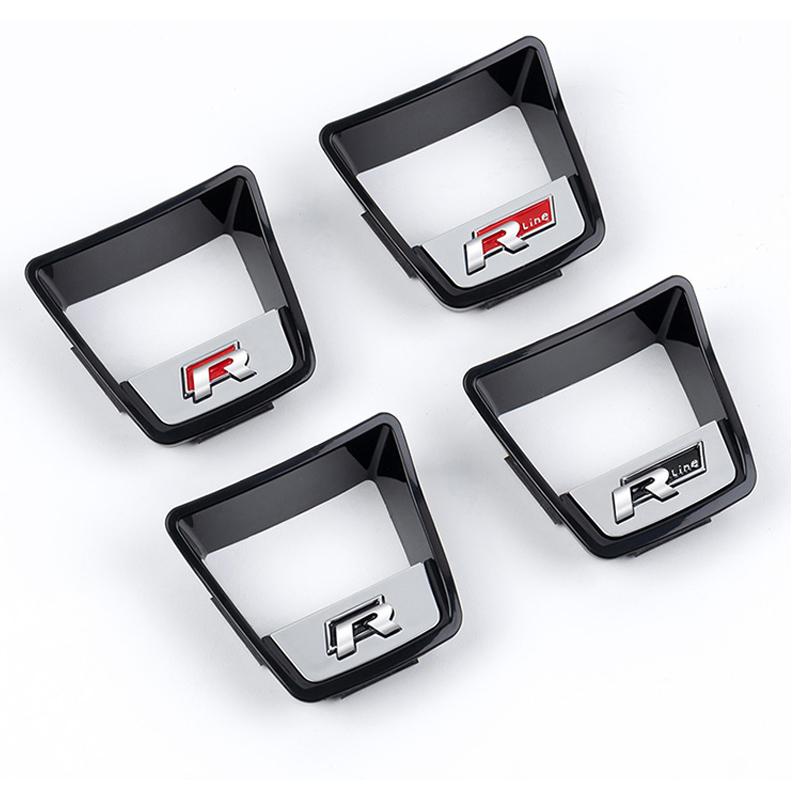 2026 New For VOLKSWAGEN VW Senior R Rline Logo Car Steering Wheel Trim ABS Plating Stickers Accessories For Volkswagen GTI Polo