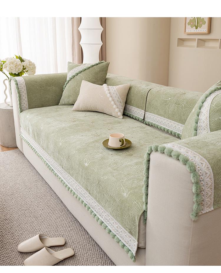 Универсальный нескользящий чехол на подушку для дивана из шенилла - Французская роскошь