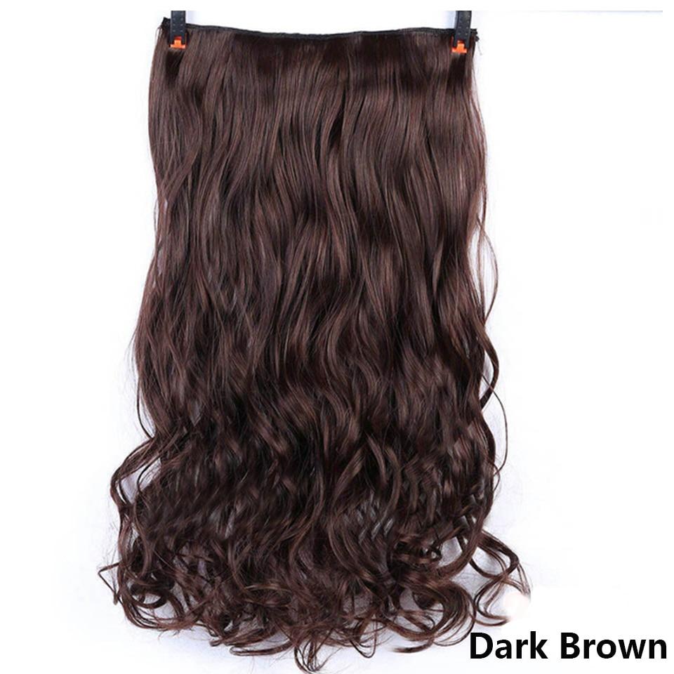 LUPU Synthetic Long Curly Hair Clip In Hair Extension High Temperature Women’s Wavy Hair Piece Black Light/Dark Brown