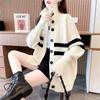 New Autumn and Winter Loose Lazy Style Knitted Jacket Design Sense Niche Stand-up Neck Sweater Cardigan Women