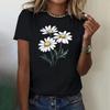 Summer Women's 3D T-shirt Outdoor Round Neck Short Sleeve Floral Pattern Print Female Streetwear Fashion Clothing