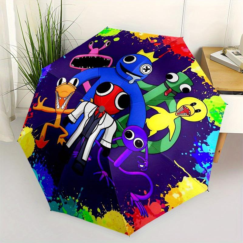 1pc Colorful Creatures: A Whimsical Gathering Umbrella with Plastic Handle,Suitable for All Seasons Home Travel Outdoor UmbrellaM970