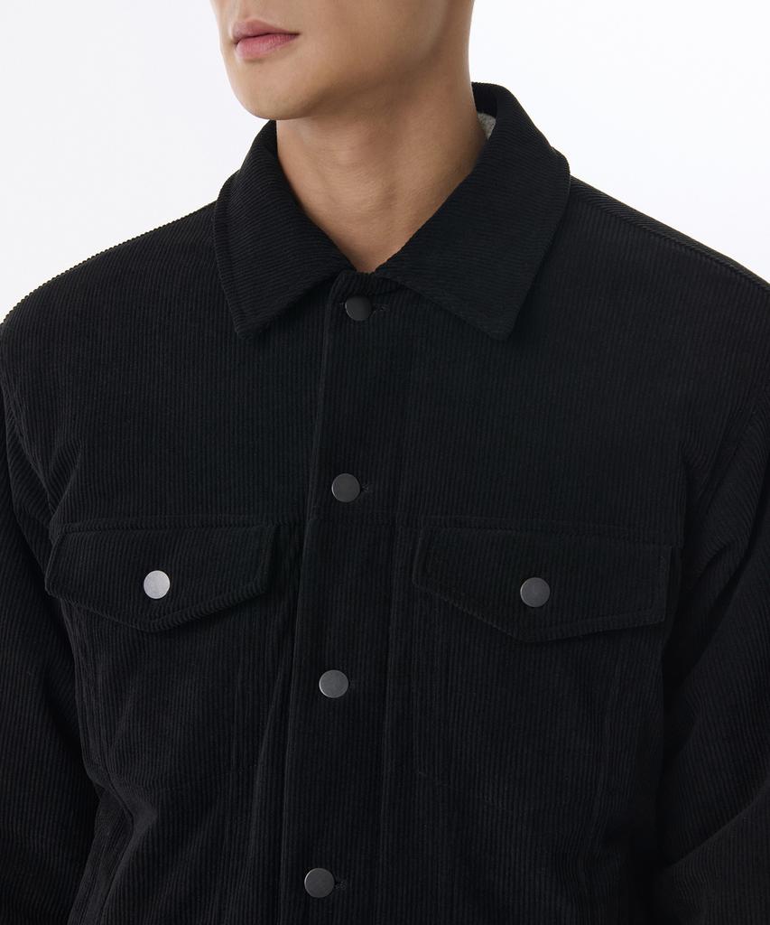 Musinsa Standard Corduroy Oversized Padded Trucker Jacket [Black]