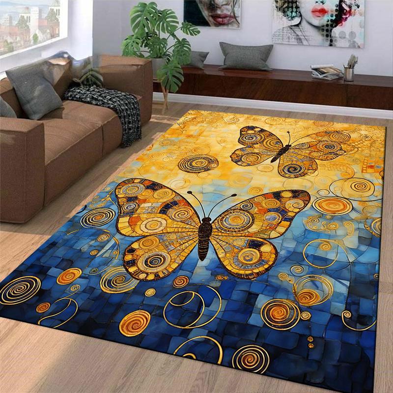 Colorful Abstract Butterfly and Swirl Pattern Carpet for Home Decor Suitable for use as an anti-slip for living room bedroom sofas