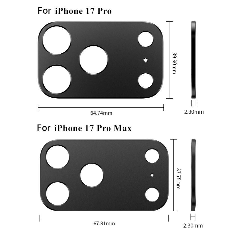 Metal Camera Bezel Sticker Cover For iPhone 17 Pro Max 17Pro Aluminum Alloy Hollow Anti-Shatter Camera Lens Protector Film