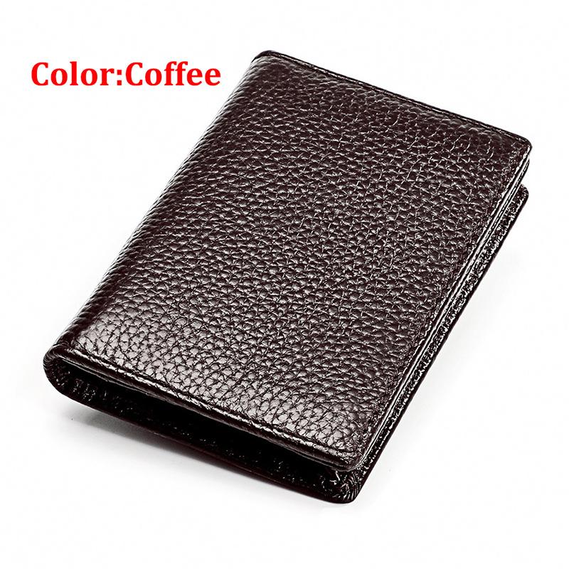 Мужской RFID-кошелек из натуральной кожи, кошелек для кредитных карт, удостоверение личности, держатели для VIP-карт, дорожные аксессуары с узором личи, тонкий кошелек, маленькая минималистичная сумка для карт