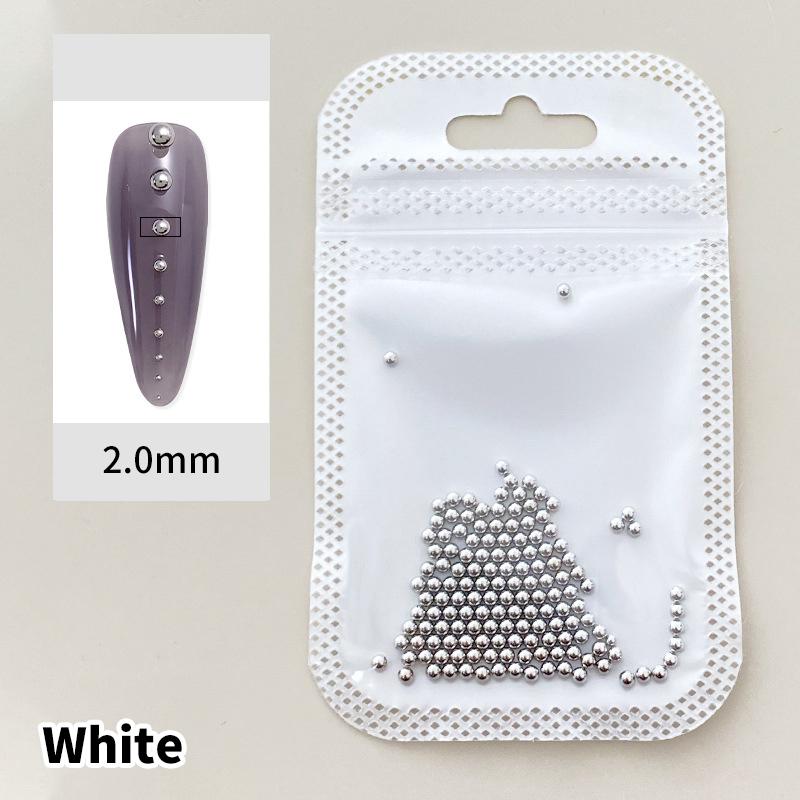 0,4-3 мм золотые серебряные белые микро-металлические бусины для дизайна ногтей маникюрный 3D-инструмент для украшения