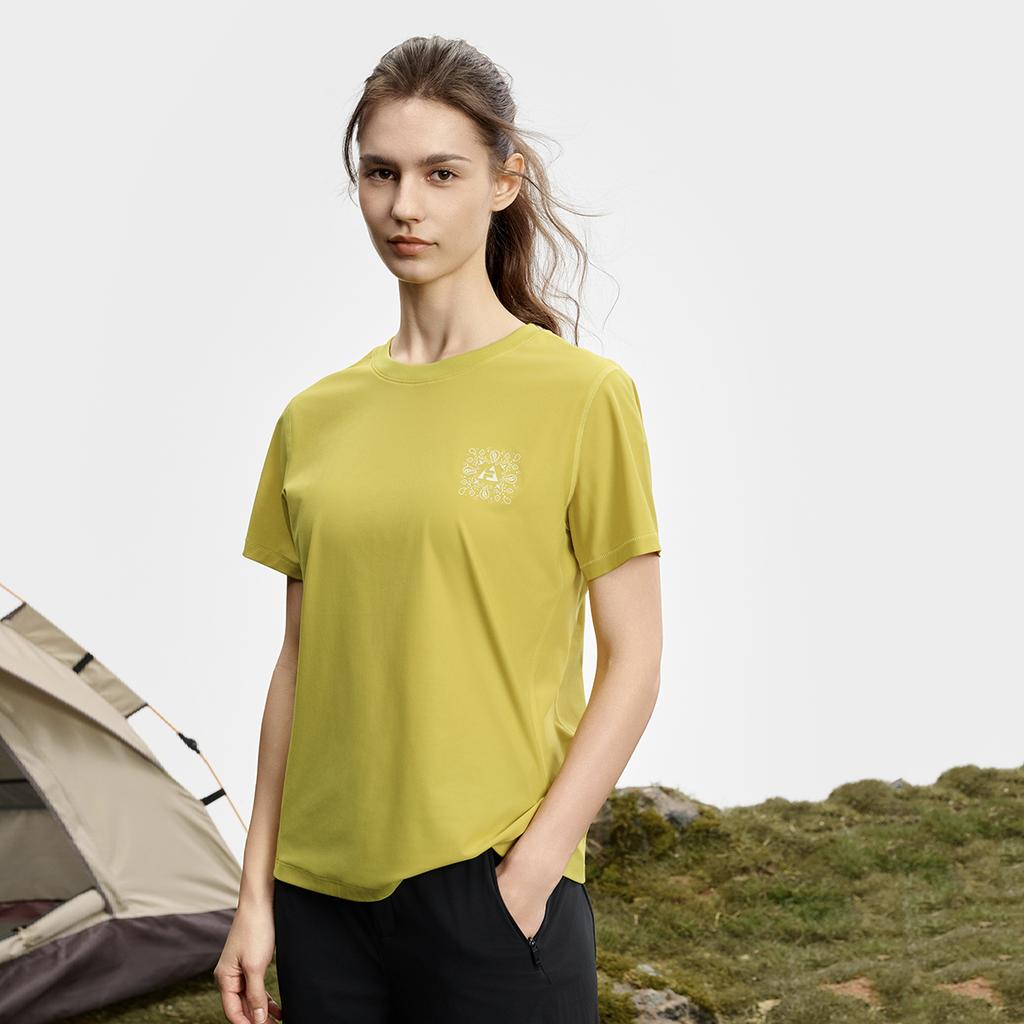 Fila Explorer Classic Versatile Comfortable Solid Color Breathable Lightweight Short Sleeve T-Shirt Women Tops A11W537111F-YE