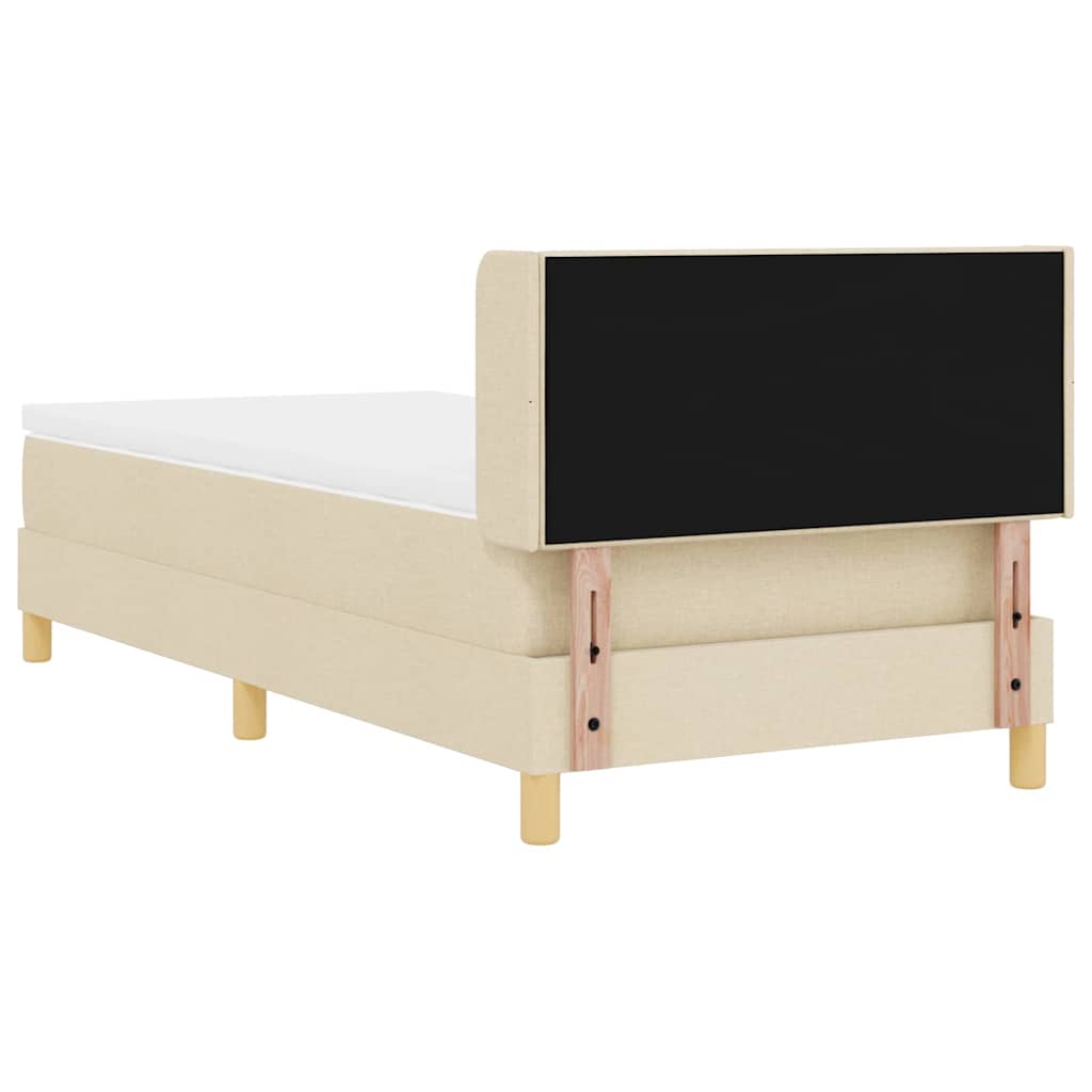 Box Spring Bed with Headboard Cream 200 x 80 cm Fabric