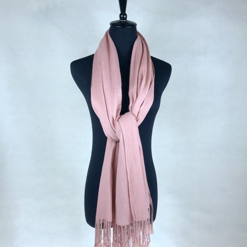 Big Red Club Gift Print OO Embroidery Solid Color Twill Cotton Shawl Scarf Extra Long High Sense