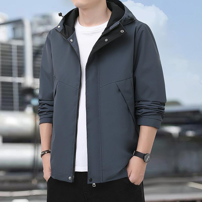 Пальто мужское весенне-осеннее трендовое пальто с капюшоном свободный повседневный универсальный топ
