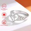 S925Silver Heart-Shaped Cross Ring Women's Shiny Synthetic Zircon Hollow Carved Faith-Inspiring Ring Jewelry Daily wear, party, holiday gift Women's
