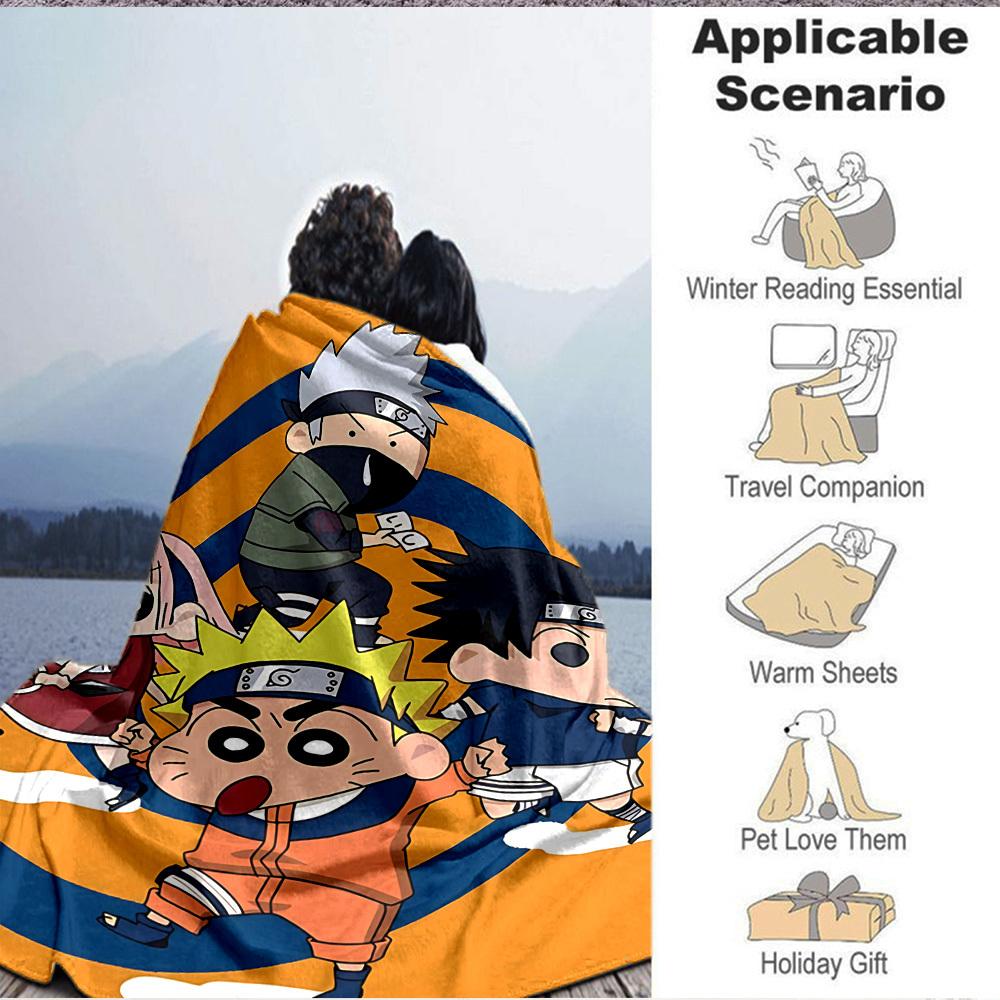 1pc Crayon Shinchan Blanket Soft All Season Throw with Vibrant Design, Perfect for Home, Travel, and Gifts, Ideal for Naps and Camping