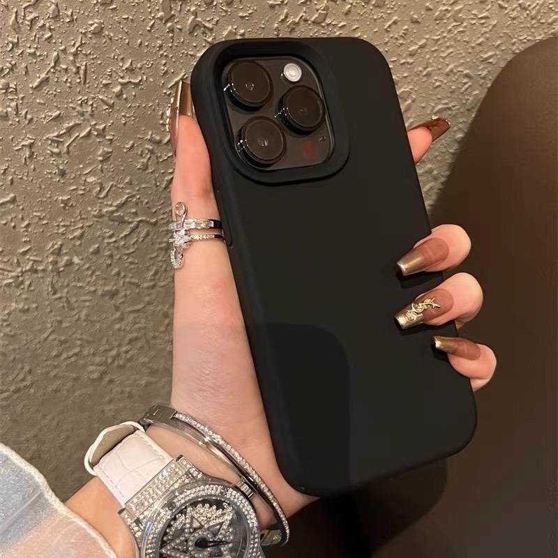 Роскошный силиконовый противоударный чехол для телефона iPhone 16 15 14 13 12 11 Pro Max Plus 16E Высококачественные однотонные чехлы