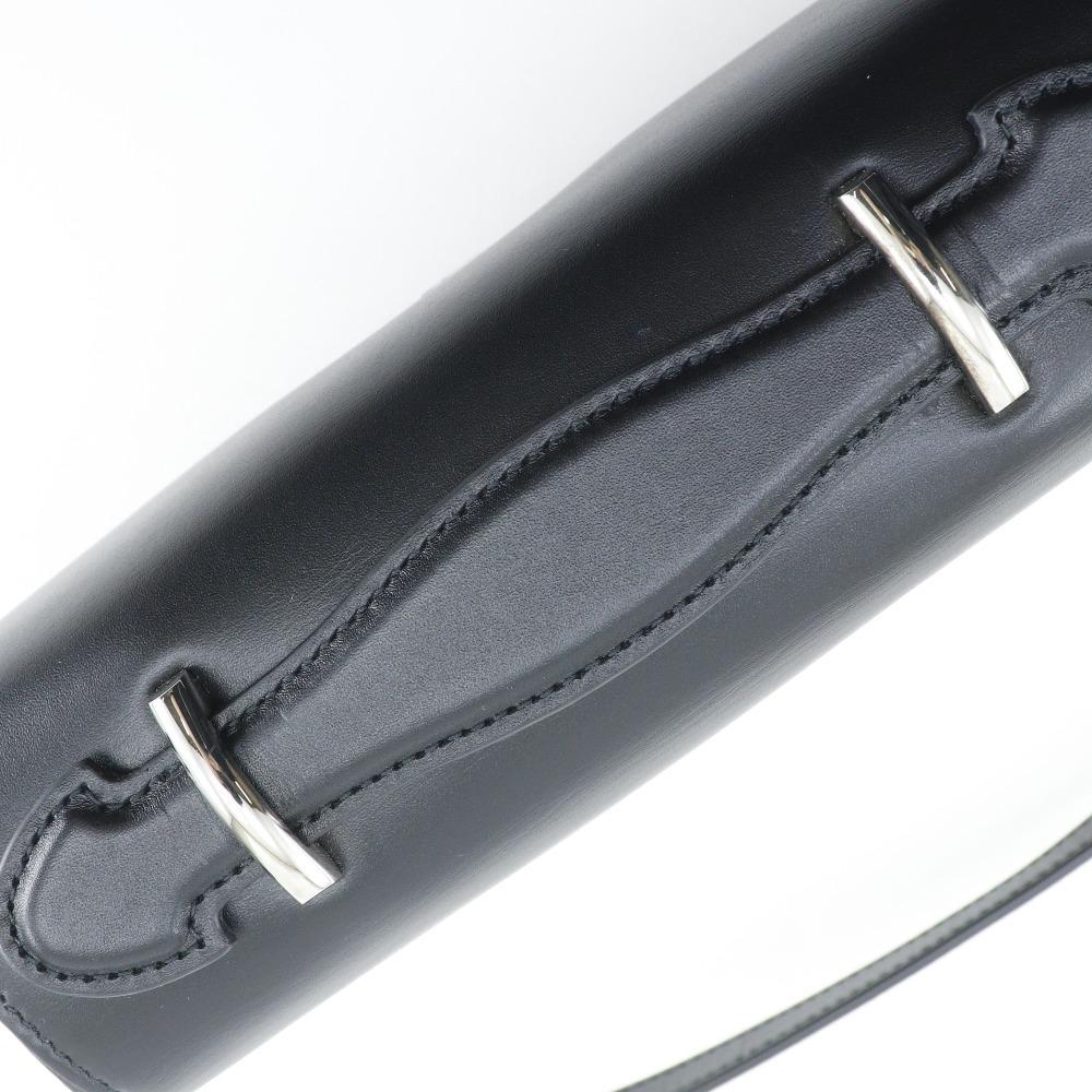 Gucci Маленькая сумка на плечо Petit GG 739722 Double G 2WAY черная кожаная Женская Б/у