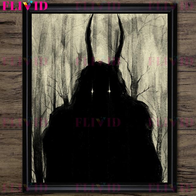 Ужасная демоническая тень, ретро настенная живопись на холсте, призраки в джунглях, черно-белые художественные постеры и печатные украшения для дома