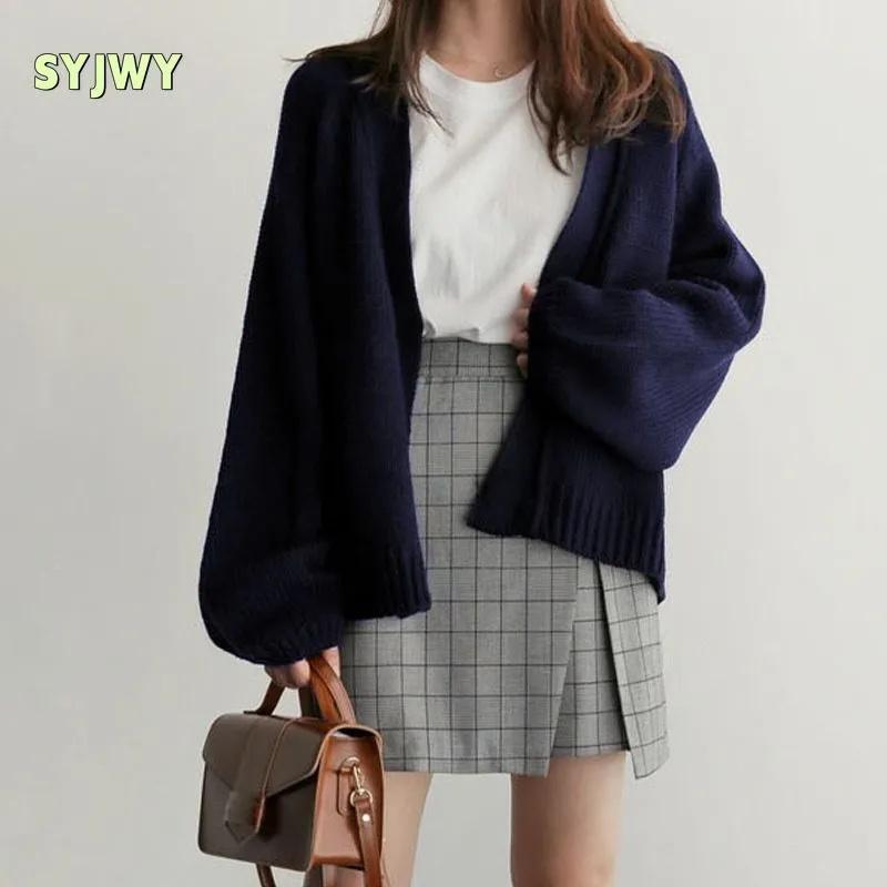 Women's Color V-neck Button-down Sweater