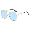 Large Frame Metal Square Sunglasses Versatile Ocean Lens Shades for Women & Men