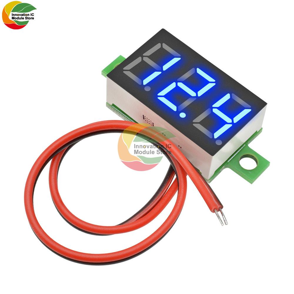 DC 12V 0,36 дюйма 2 провода Красный Синий Белый Зеленый Мини Цифровой Светодиодный Дисплей Вольтметр Панель Измеритель Напряжения 3-значная Регулировка Вольтметр