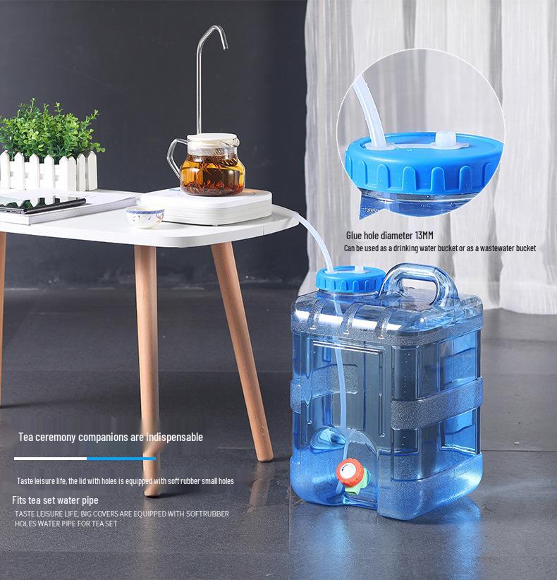 Квадратное ведро для воды на 15 л для улицы с краном, пищевой ПК для бытового и кемпингового использования