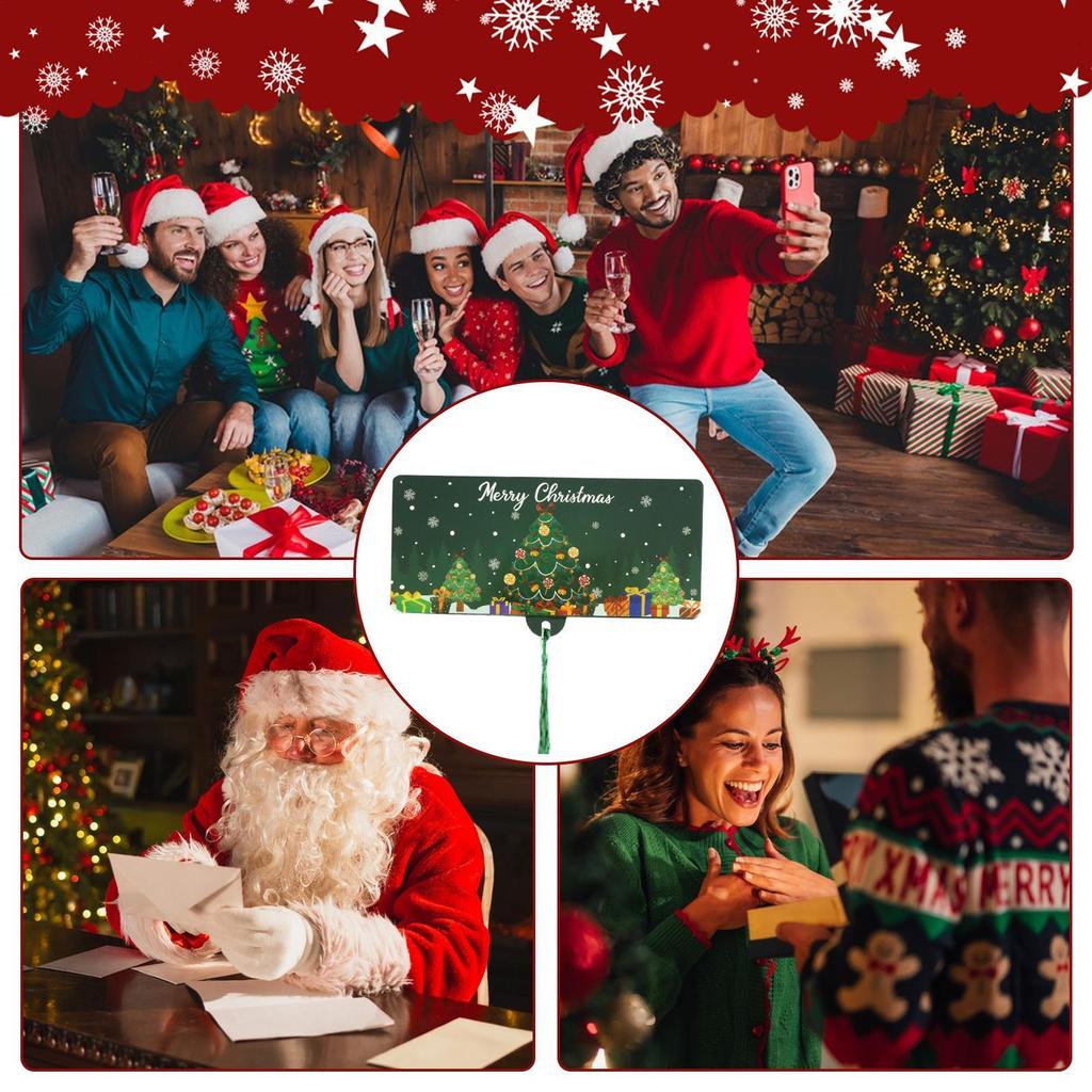 Рождественская денежная карта Рождественская вечеринка Держатель для денег Складные праздничные карточки для подарков с кисточкой для мальчиков девочек детей мамы подростка