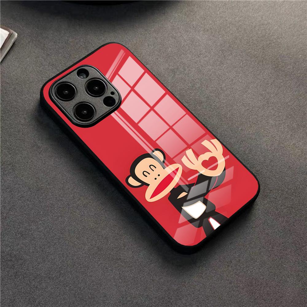 Чехол для телефона P-Paul F-Frank Большая обезьяна для 17 Pro Max IPhone 16 Pro 14 12 11 13 Mini X XR XS 15 Plus SE Стеклянная крышка